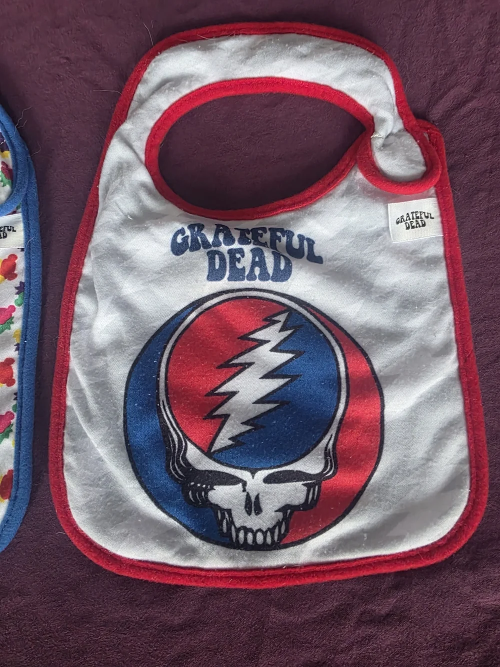 Grateful Dead Baby Bibs - Colorful Blue & Red Designs